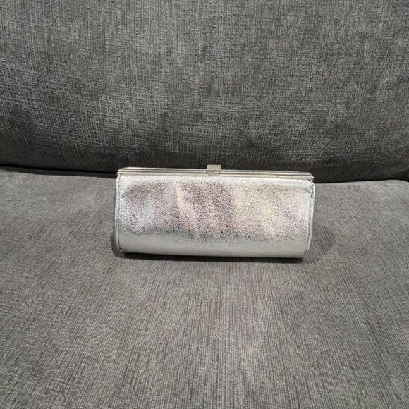 Silver Evening Bag Handbag Clutch Chain - Picture 2 of 9